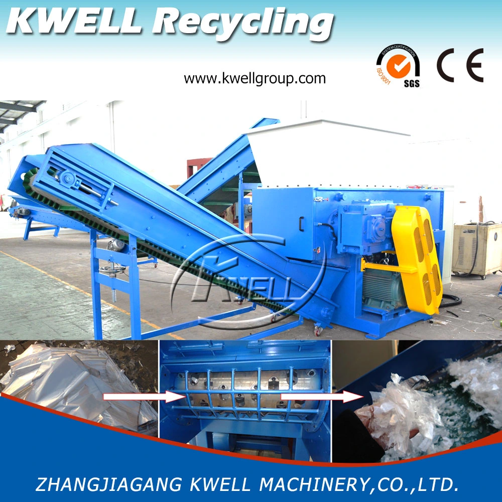 Waste Plastic Recycling Machine Single Shaft Shredder Machine Pet Bottle / Woven Bag/ Plastic Film Crusher